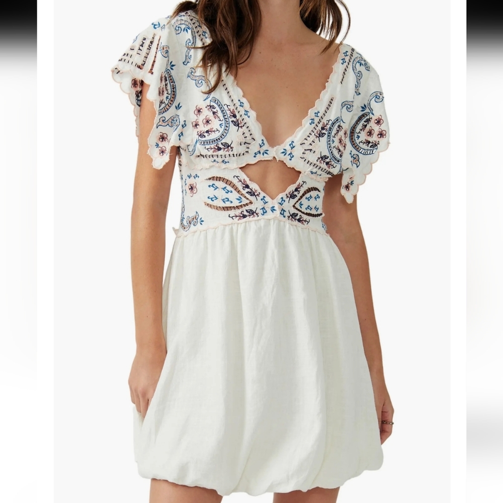 Free People Embroidered Boho Chic Dress Size XS